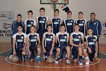 In alto da sinistra: Bruno, Di Ceglie, Musmanno, Giuri, Noceti Nocito, Marcucci, L. Coluccio (coach). In basso da sinistra: Lacava, P. Coluccio, Rennis, Donadio, Albano, Malagrinò.
