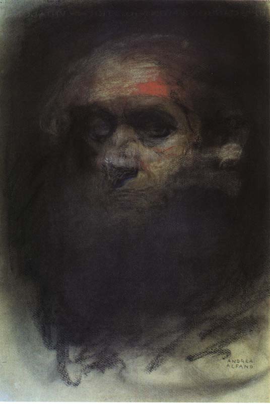 AURORITRATTO SPIRITICO, ANNI 20, CARBONCINO E TEMPERA SU CARTA, CM 47,5X31,5