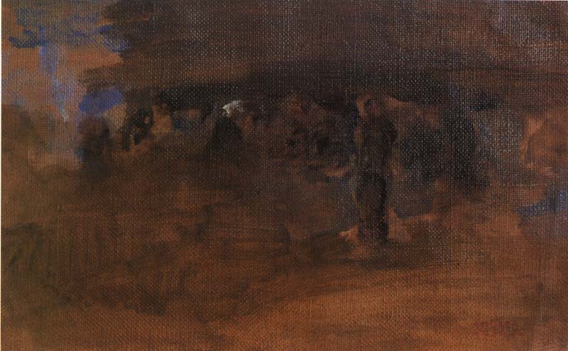BIVACCO BIBLICO, 1966, OLIO SU TELA, CM 20X30