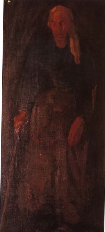 CIECA MENDICANTE, 1911, OLIO SU TELA, CM 180X75