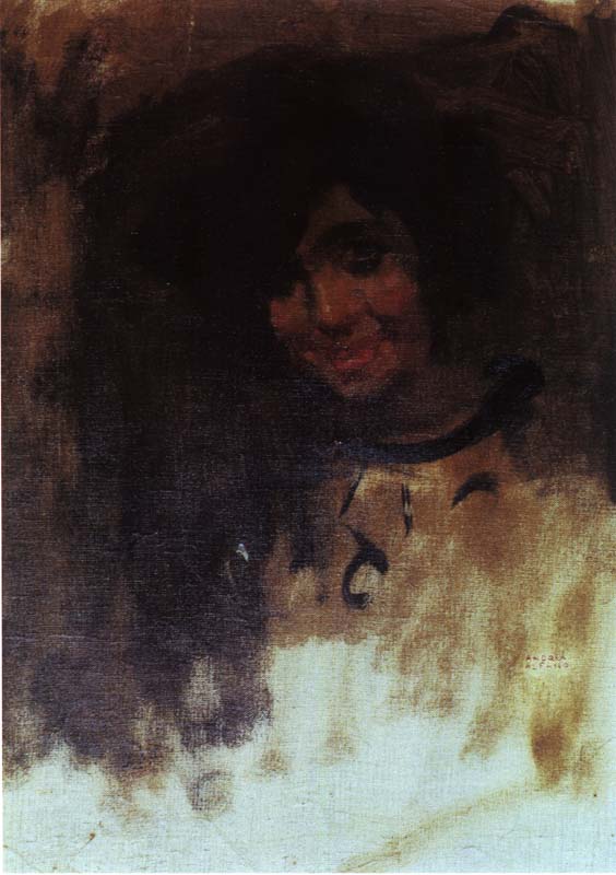 FANCIULLA SORRIDENTE, ANNI 40, OLIO SU TELA, CM 57,5X40