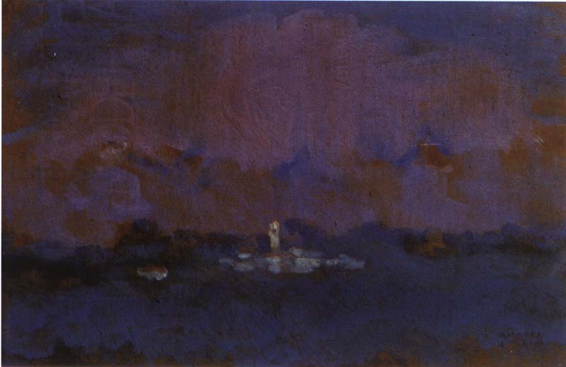 PAESAGGIO, ANNI 40, OLIO SU CARTONE PRESSATO, CM 19,5X29,5