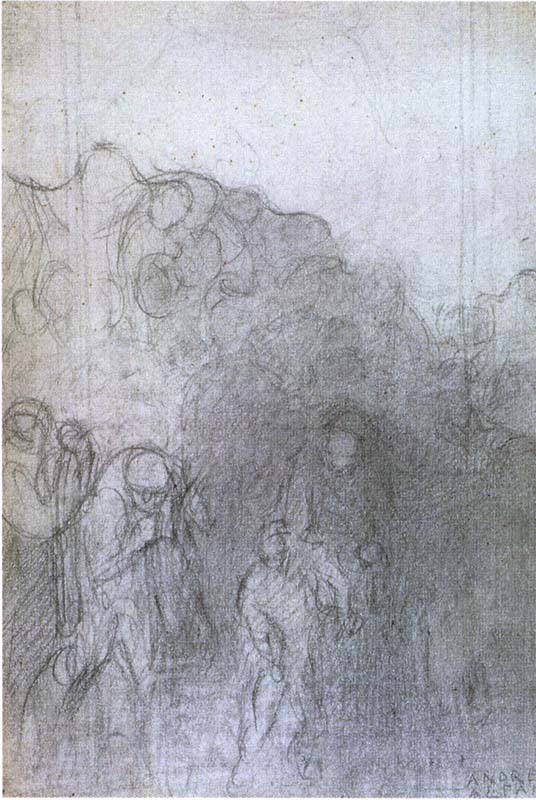PROFUGHI, 1903, MATITA SU CARTA, CM 25X17
