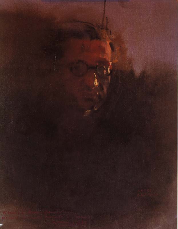 RITRATTO DI BRUNO BENEDETTINI, 1937, OLIO SU TELA, CM 57X45